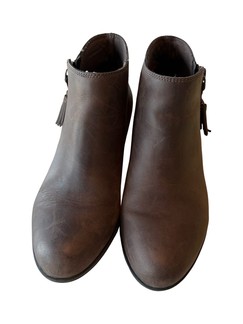 Clark’s Women’s Minimalist Ankle Boots In Brown Leather Size 7 1/2